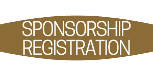 Brown rectangular sign with white text that reads “Sponsorship Registration” for Wild Game Cookout 2026.